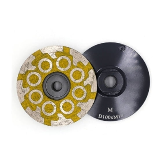 4" Chip-Free Diamond Cup Grinding Wheel - Resin Filled, Medium Grit, 5/8"-11 Thread (For Granite, Marble, Engineered Stone)
