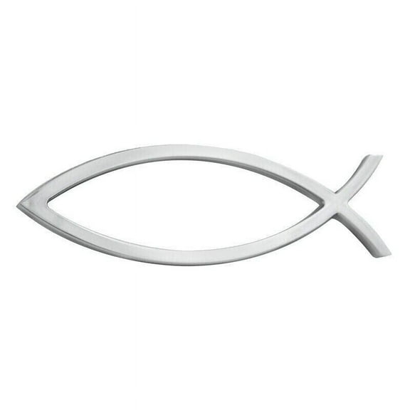 Cobra-Tek 3D Jesus Fish Car Emblem Decal Symbol Decorative Badge Sticker Decal ABS Chrome 4"X1.25"