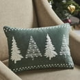thumbnail image 1 of VHC Brands 4 Christmas Trees Green Velvet Pillow 14x10, 1 of 6