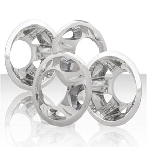 4 Chrome 17" Dually Wheel Simulators Dual Rim Liners for 08-10 Silverado Sierra