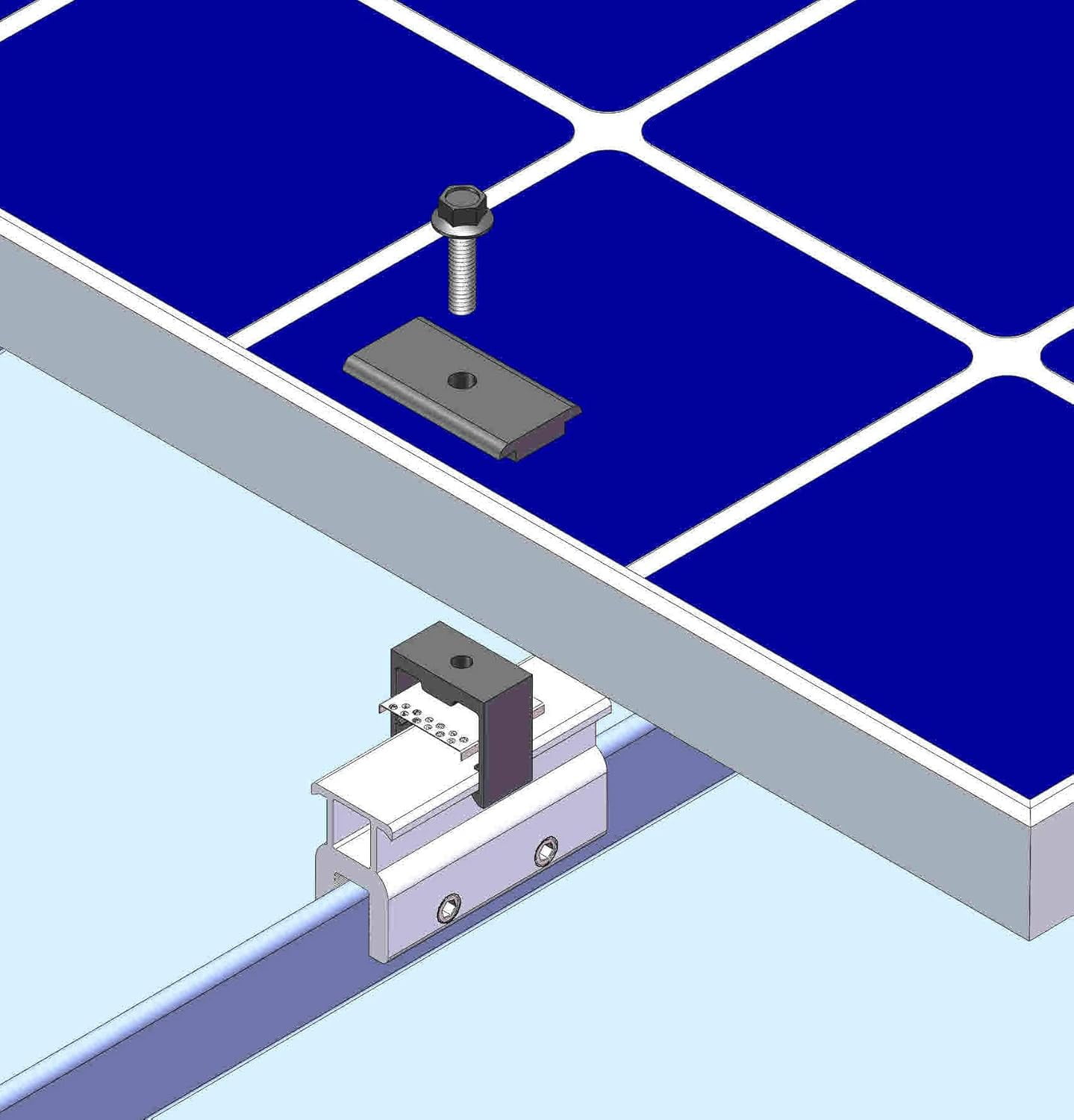4 Clamp MageClamp Rail-Less Mounting Kits for Standing Seam Metal Roof ...