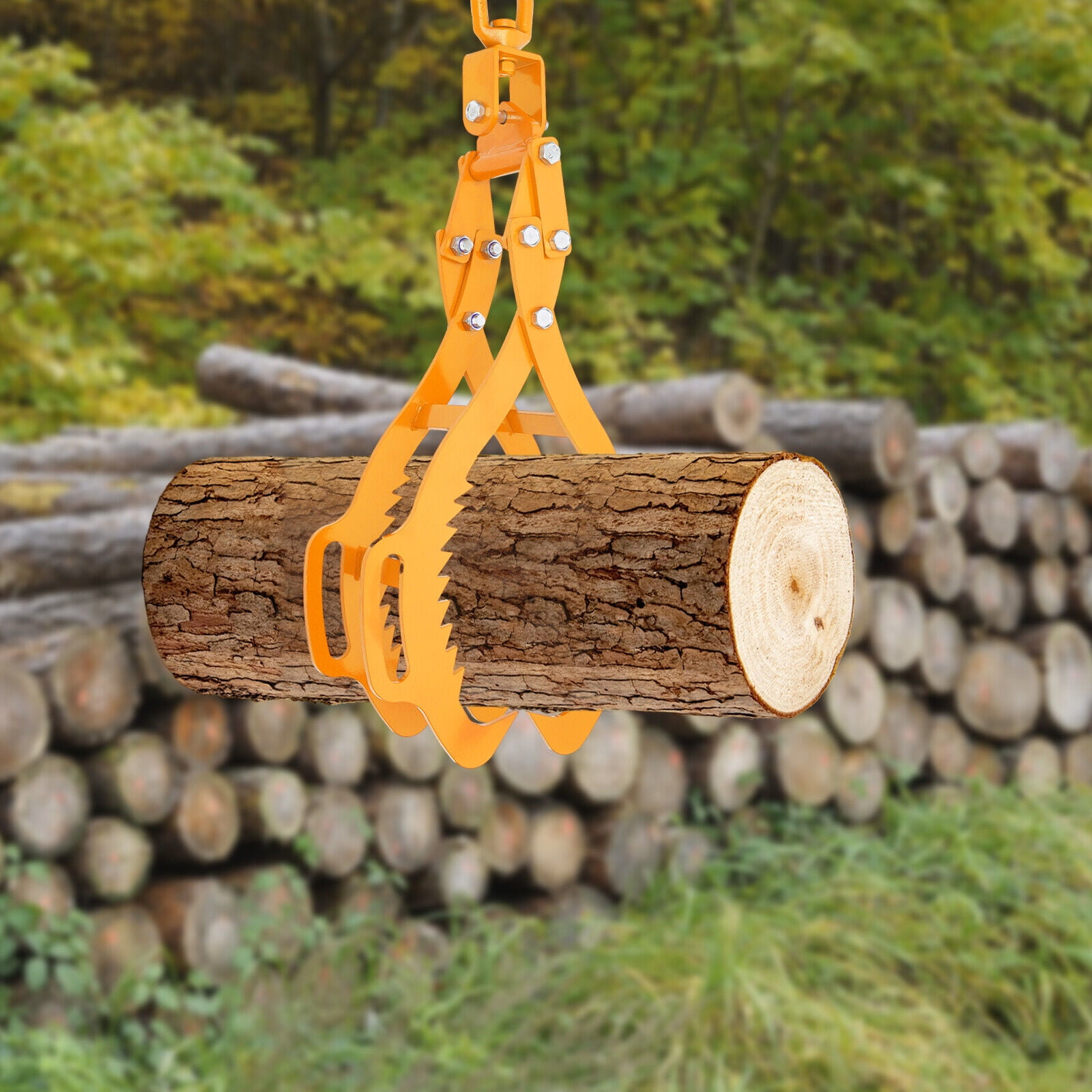 4Claw Log Lifting Tongs Timber Lifting Tongs Yellow Suitable for Truck ATV Tractor
