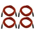 thumbnail image 1 of (4) Clutch 20' Red Braided Sure-Fit XLR Female to XLR Male Microphone / Speaker Cables Package, 1 of 8