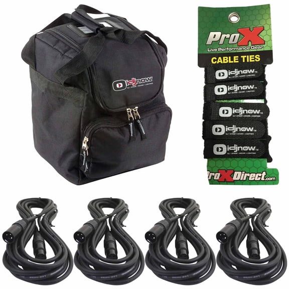 (4) Clutch 20' Sure-Fit XLR Female to XLR Male Microphone / Speaker Cables with Carry Case Package