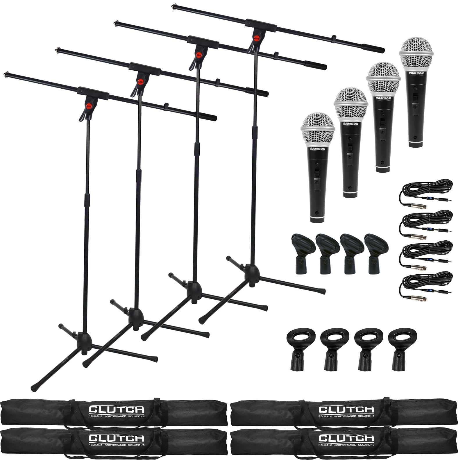 (4) Clutch CLMB100PK Microphone Boom Stands with MultiPurpose Dynamic