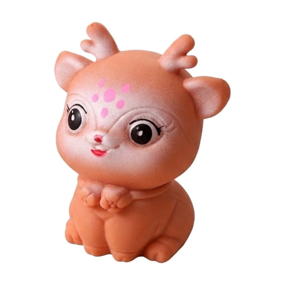 4" Coffee Kawaii Cartoon Deer Squishy Toys, Portable Squeeze Ornament, Sensory Fidget Tabletop Decor, for Holiday Gifting & Room Decor