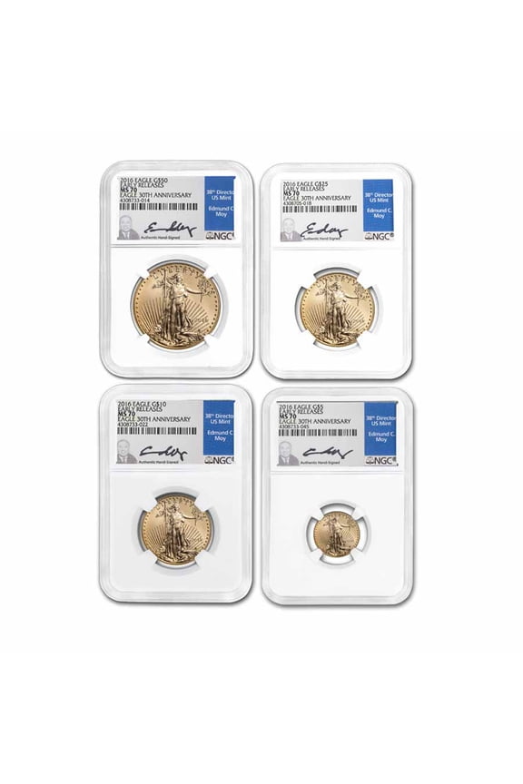 4-Coin American Gold Eagle Set MS-70 NGC (Random Year)