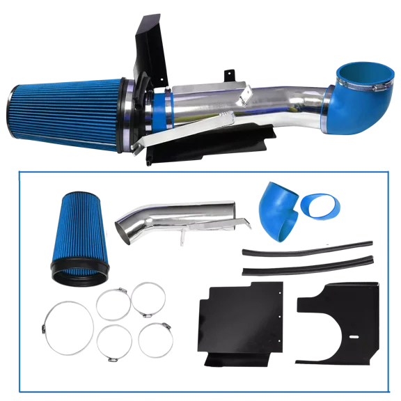 4" Cold Air Intake System+Heat Shield for 99-06 GMC/Chevy V8 4.8L/5.3L/6.0L Blue