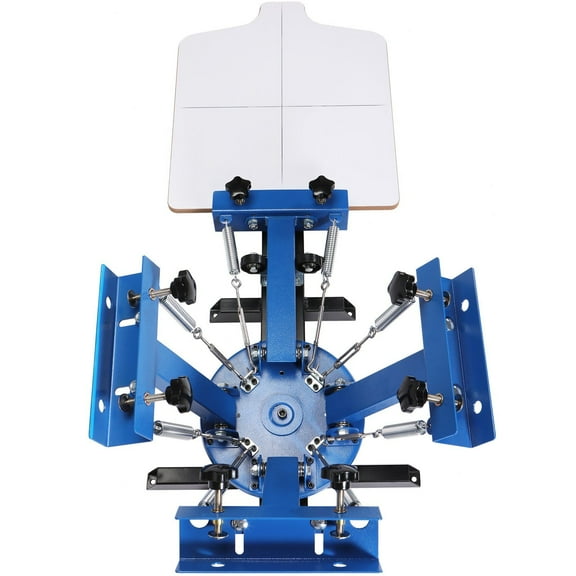4-Color 1-Station Screen Printing Press, 21.2"x17.7" (54x45cm) 360 Rotatable Silk Screen Printer, Dual-Layer Pallet for T-Shirt/DIY Fabric Printing