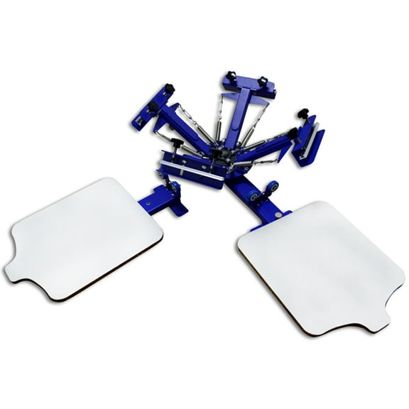 4 Color 2 Station Screen Printing Press Machine Fixed Board Rotating Silk Screen Printer