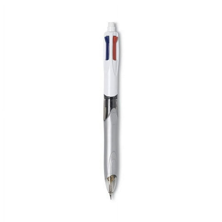 4-Color 3 + 1 Multi-Color Ballpoint Pen/Pencil, Retractable, 1 mm Pen/0.7 mm Pencil, Black/Blue/Red Ink, Gray/White Barrel 4-Color 3 + 1 Multi-Color Ballpoint Pen/Pencil, Retractable, 1 mm Pen/0.7 mm Pencil, Black/Blue/Red Ink, Gray/White Barrel