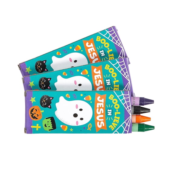 4-Color Religious Halloween Crayons 24 Boxes