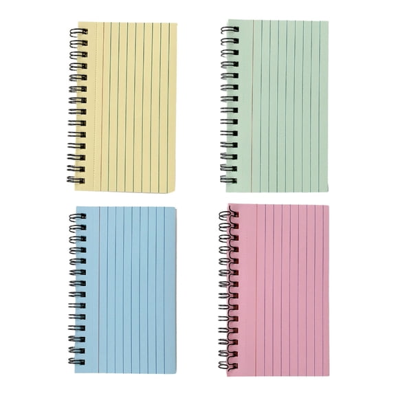 4 Colors Detachable Coil Notebooks Pocket Sized Note Pads Note Cards