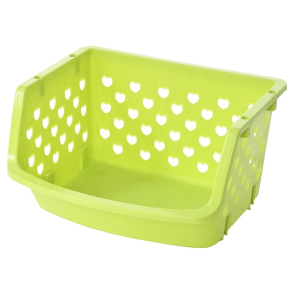 4-Color Stackable Storage Baskets - Multi-Purpose Plastic Organizers for Kitchen & Toy Storage, Space-Saving Containers with Interlocking Design