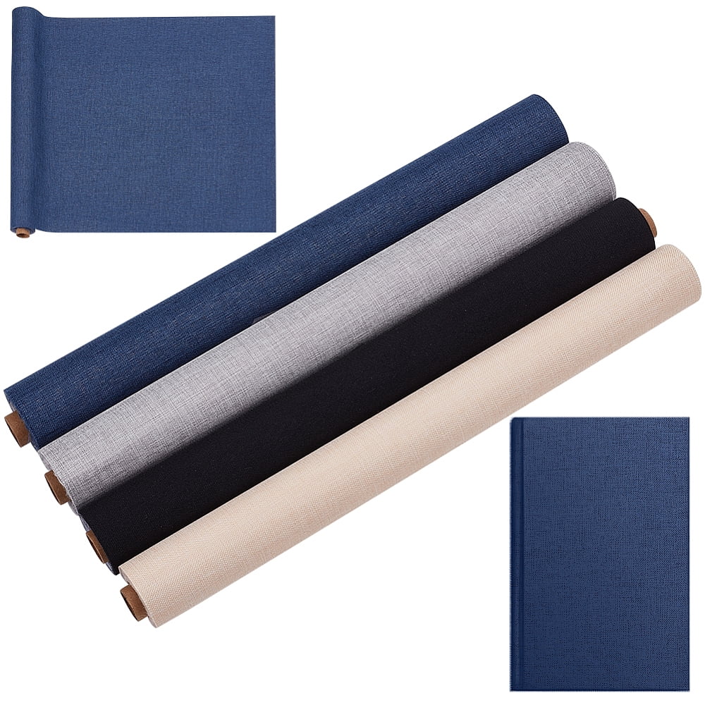 4 Colors 51 x 11.8 Book Cloth Linen Fabric Surface Paper Backed Bookbinding Book Cover for Book Binding Supplies Scrapbooking Protector Bookcloth