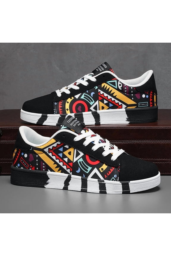 4 Colors Available Men's Korean-Style Fall Sneakers -  Low-Top Round Toe Lace-Up Casual Shoes Suitable for Travel , Matching Couple Outfits - Grid/Solid Color (4 Colors) | Unisex for Men ，