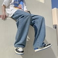 thumbnail image 1 of 4 Colors Baggy Jeans Men Fashion Casual Wide Leg Jeans Men Streetwear Loose Hip Hop Straight Denim Pants Mens Trousers M-2XL, 1 of 6