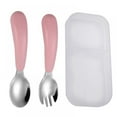 thumbnail image 1 of 4 Colors Children Tableware Set Stainless Steel Dishes Baby Feeding Plate Spoon Fork Cute Cartoon Car Shape Bowl, 1 of 5