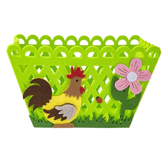 4 Colors Easter felt Baskets Cute Bunny Egg Chicken Boxes Chocolate Candy Box