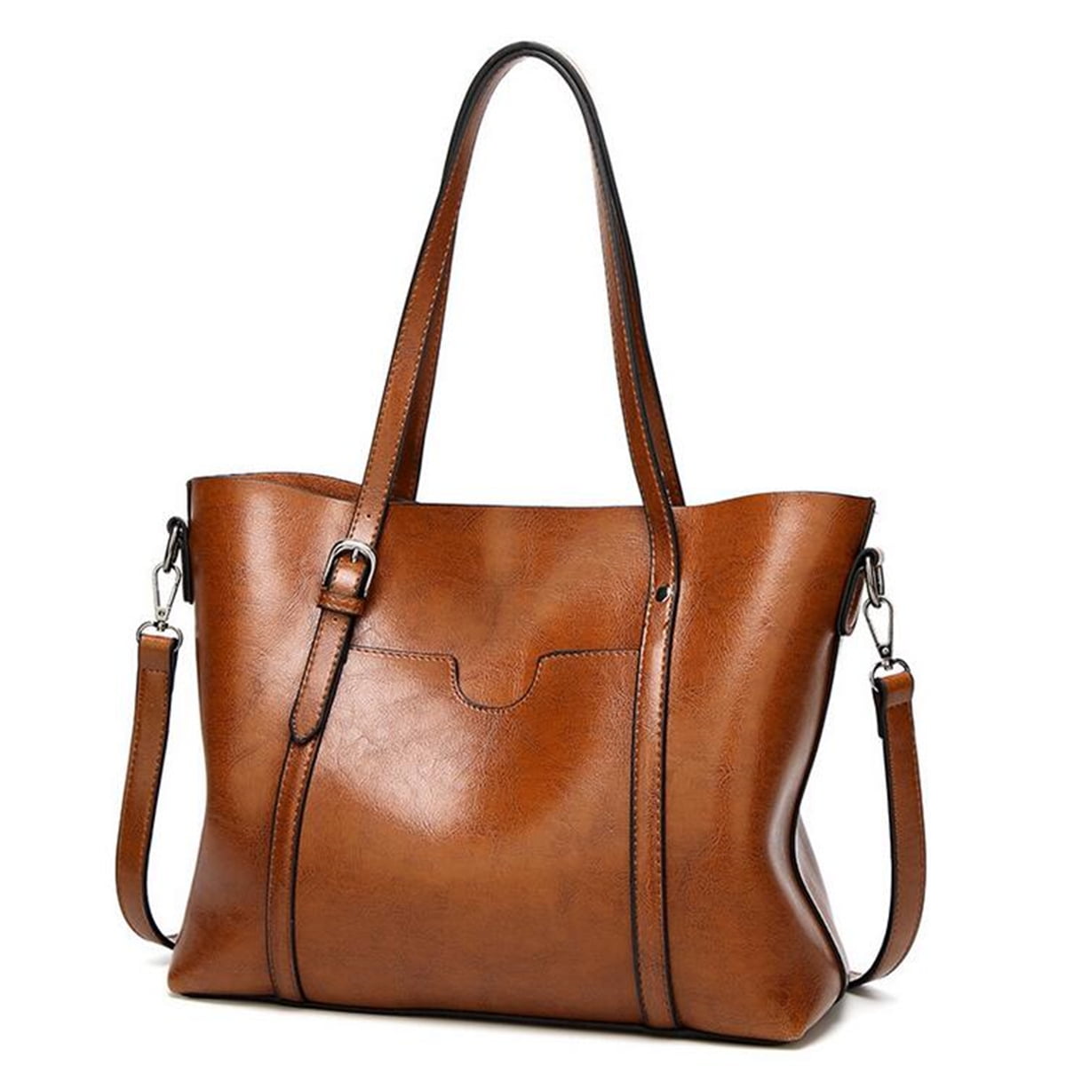 Silver Tote Bag Large Leather Purse Shopping Single Shoulder Satchel | eBay