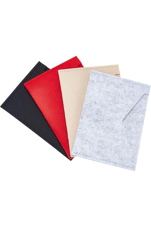 4 Colors Felt Purse Insert Organizer Rectangular Bag Organizer Insert for Women Clutch Pochette Coin Purse 5.8x3.9 Inch for DIY