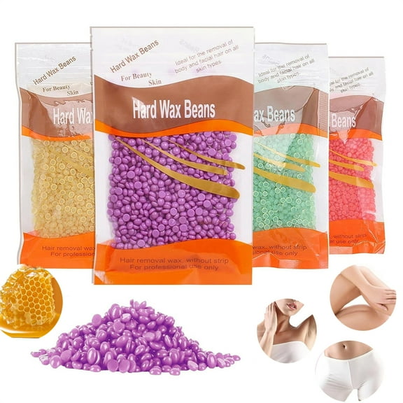 4 Colors Hard Wax Beads for Hair Removal,Waxing Beads for Hair Removal Kit,GentleHard Wax Beads,Hair Removal Wax Beans for Face/Chest/Armpits/Back/Legs,As a Gifts for Women & Men
