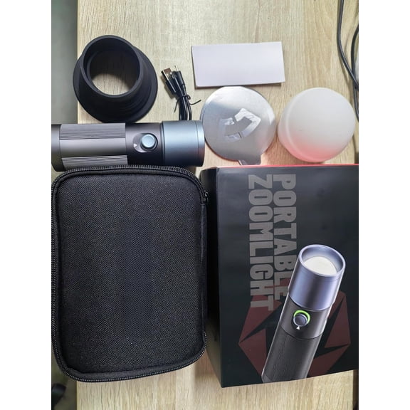 4 Colors Photography Flashlight with 20 Magnetic Pattern Gobos, 8400mAh Portable Spotlight, 10W LED Studio Light for Photo, Content Creation Accessories