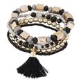 thumbnail image 1 of 4 Colors Women/Men Bracelets, Bohemian Retro Multilayer Tassel Pendant Bracelets for Daily Wear Gifts, 1 of 8