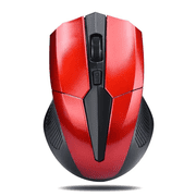 4 Colour WIRELESS CORDLESS 2.4 GHz MOUSE USB DONGLE OPTICAL SCROLL PC LAPTOP MAC-Red