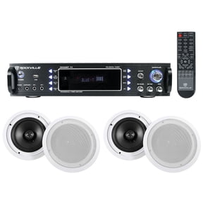 (4) Commercial Ceiling Speaker System+Bluetooth Amp/Receiver 4 Restaurant/Office