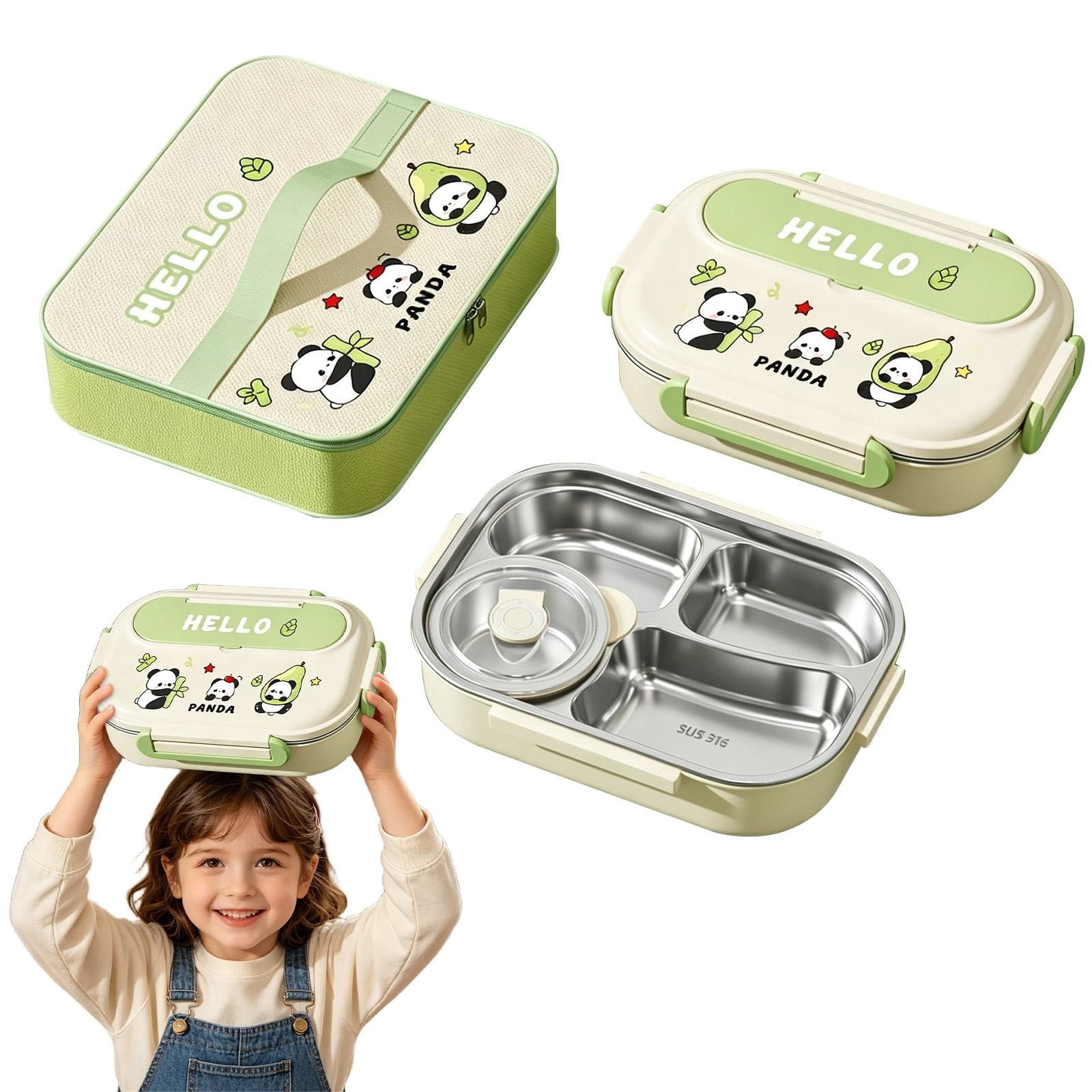 Container Pallet Case 4 Compartment 316 Stainless Steel Lunch Box, Divided Food Container ...