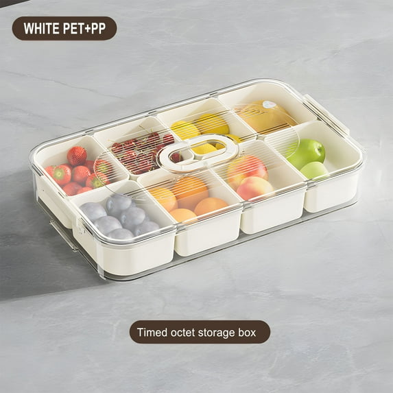 4-Compartment & 8-Compartment Plastic Spice Storage Box | Transparent Kitchen Seasoning Organizer with Lid | Portable Sealed Fresh-Keeping Container for Spices, Tea, Coffee