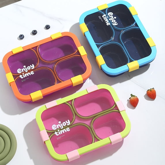 4-Compartment Bento Lunch Box, Leak-Proof Bpa-Free Microwave-Safe ...