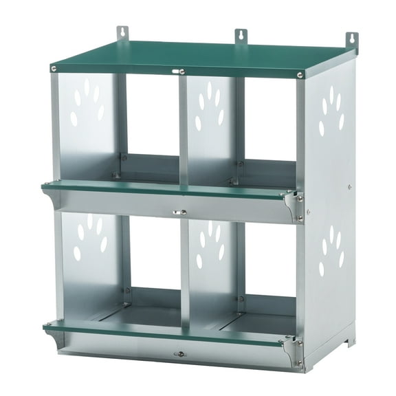 4 Compartment Chicken Nesting Boxes, Metal Nesting Boxes Wall Mount Chicken Egg Laying Box for Different Chicken Breeds