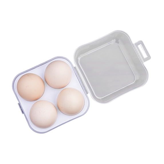 4-Compartment Egg Carton for Camping - Shockproof , Secure Closure, Portable 10x10x8cm, for Picnics/Hiking, Keep Eggs Fresh/Intact, Easy to Clean