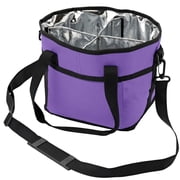4 Compartment Insulated Drink Carrier Bag, Family Size Tumbler Holder Caddy with Adjustable Strap & Pocket, Water Bottle Tote for Travel Outdoor