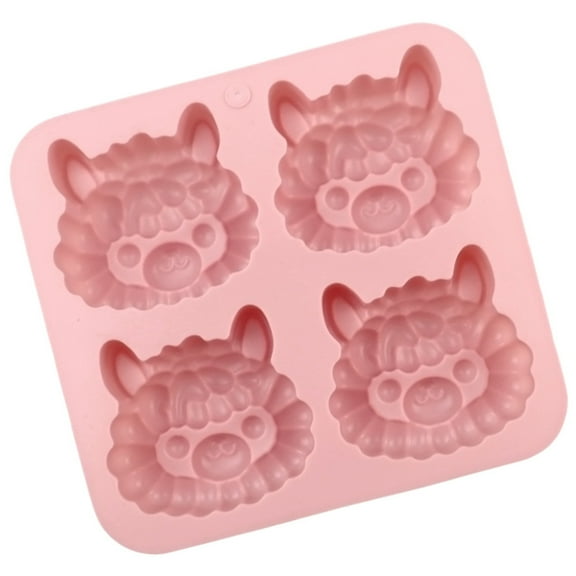 4 Compartment Llamas Baking Tool Cartoon Alpacas Cake Pan Heat Resistant Silicone Dessert Mold For Kitchen