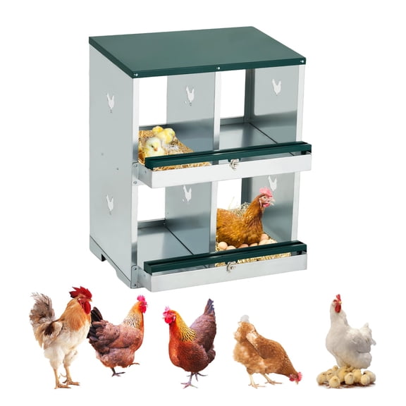 4 Compartment Nesting Boxes for Chickens, Chicken Nesting Box to Protect Eggs, Chicken Laying Boxes, Easy to Clean and Install