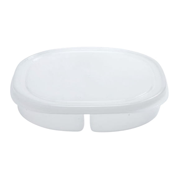 4-Compartment Refrigerator Storage Container (7.48×7.48×3.46in), Food-Grade PP Airtight Divided Food Storage Box with Lid, Stackable Fresh-Keeping Container for Meat, Vegetables & Seafood