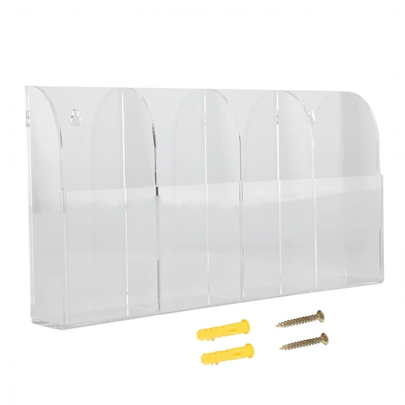 4-Compartment Remote Control Storage Bracket Transparent Acrylic Media Storage Box Remote Control Box Wall Pen Holder Storage Box Can Store Remote Controls, Pens, Cosmetics, Keys