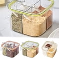 thumbnail image 1 of 4-Compartment Seasoning Box Set Spice and Condiments Container with Spoon, Multifunctional Kitchen Storage Solution, 1 of 8