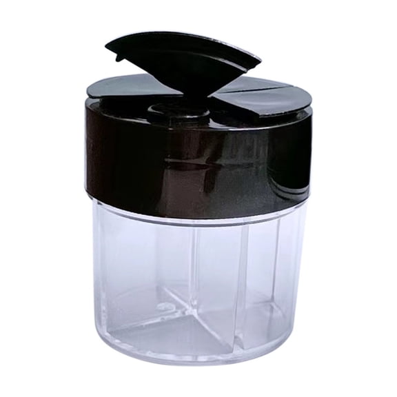 4 Compartment Seasoning Container, Clear Plastic Spice Jar with Hinged Top Lid for Storing Salt, Pepper, Herbs, and Spices, Kitchen Storage Organizer