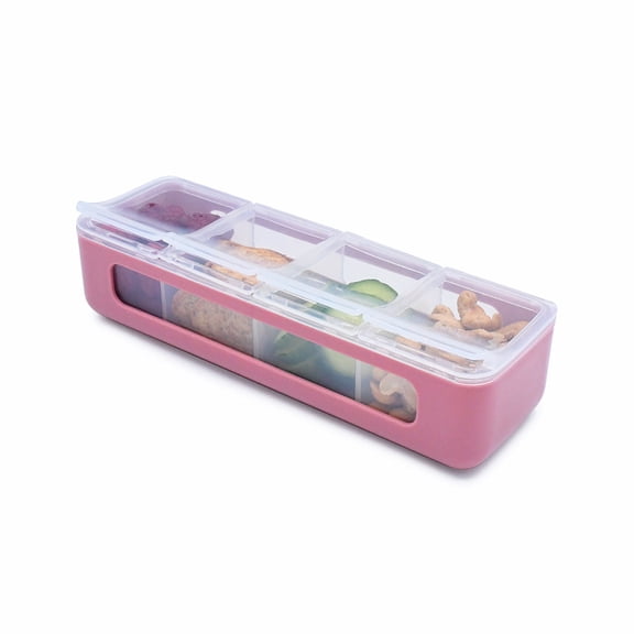 melii Snackle Box – 4 Compartment Snack Container with Lids, BPA-Free Food Storage for Kids & Adults, Travel & Crafts - Berry