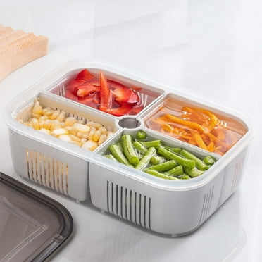 4 Compartment Snackle Box Container For Fridge Divided Tray With Lid Clear Refrigerator Organizer Bins Plastic Food Storage Containers For Snack Fruit And More On Clearance Sale in the Fall