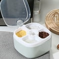 thumbnail image 1 of 4-Compartment Spice Jar | Transparent Plastic Seasoning Container with Dividers & Handle | Kitchen Counter Organizer for Spices, 1 of 6