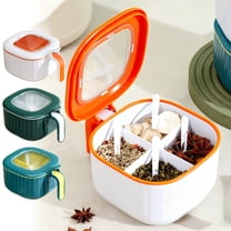 4 Compartment Spice Organizer With Lids Spoons Airtight Kitchen Storage Box，Airtight Kitchen Storage Box，Countertop Seasoning Container With Lids Spoons For Pantry