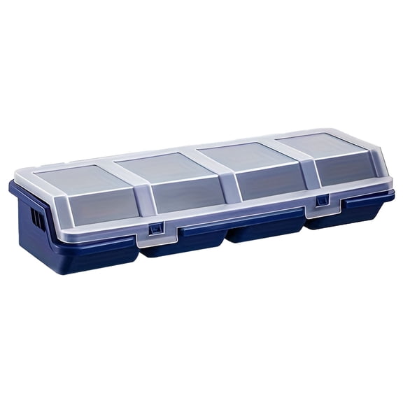 4-Compartment Storage Organizer Box with Divider, Airtight Leak-Proof Tool Box for Screws, Nails, Jewelry, Hardware and Small Parts Container
