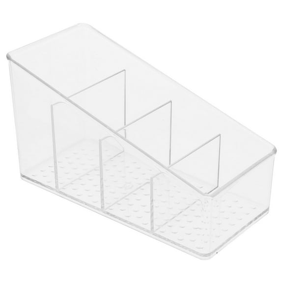 4-Compartment Tea Bag Organizer,Transparent Tea Bag Holder,Coffee Packet Storage Box for Home Cabinet and Countertop,Partition Organizers for Countertops,Fridge,Kitchen,Snack & Spice (Clear)