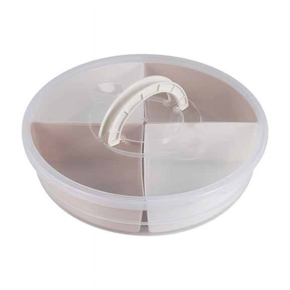 4-Compartment Vegetable Tray Snack Storage Box with Lid Fruit Bowl with Lid2Xk2419