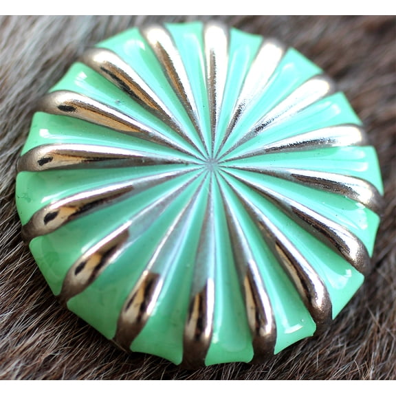 4 Conchos Horse Saddle Bridle Tack Western Green Fluted Rodeo CO413